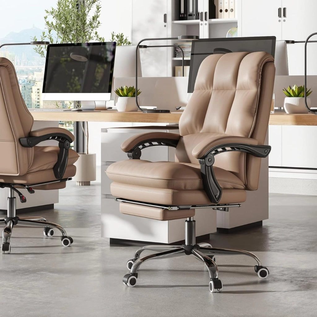 Sedia da ufficio ergonomica con sedile girevole regolabile, Sedia per computer in poliuretano Caff¨¨-Sedie da ufficio