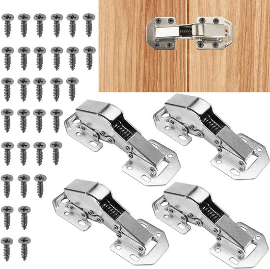 Serrature Soft Close 90° con Dampening Idraulico - 4 Pezzi inclusi Viti - Per Porte Frigorifero e Porte in Legno