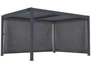 Pergola bioclimatica "Windsor premium" con led e 2 tende in alluminio - 3 x 4 m - Grigio