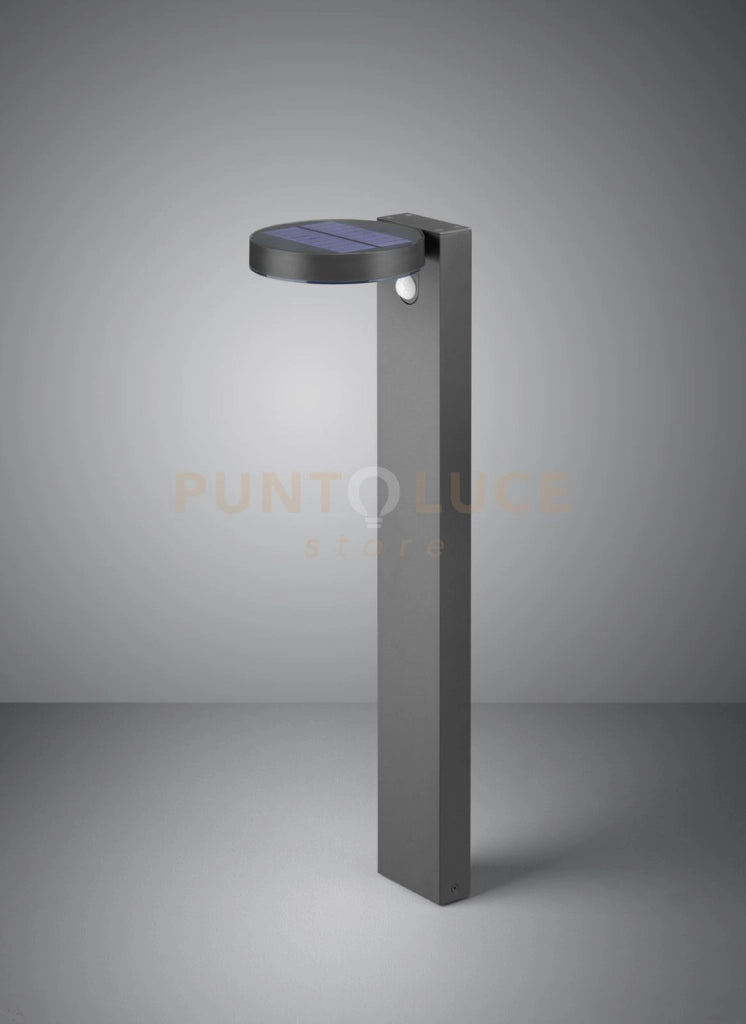 POSADAS PALO LED 4,5W  290lm, 3000K DA ESTERNO SOLARE RICARICABILE ANTRACITE CON SENSORE DI MOVIMENTO IP44 H.60CM