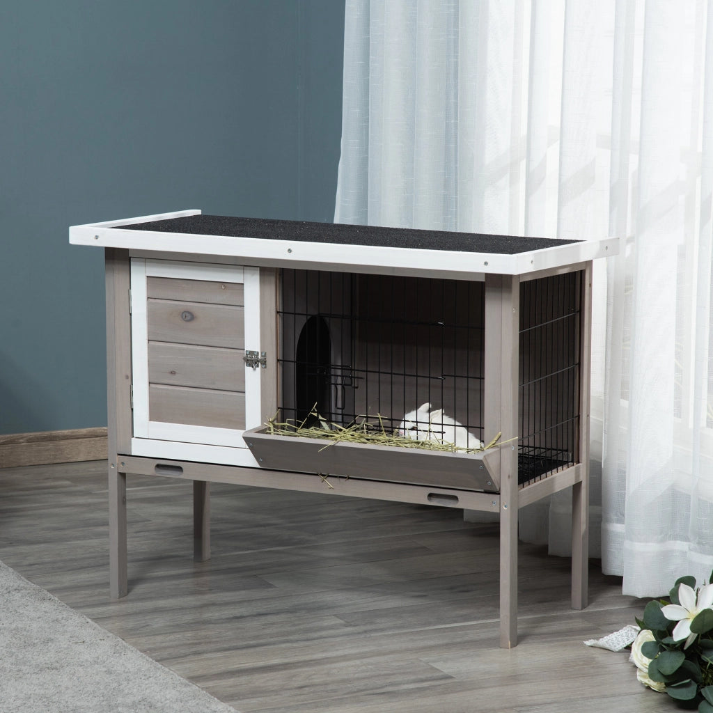 Conejera Jaula Elevada per Animali Piccoli ¨C zephmum ¨C Grigio 91x46x71 cm