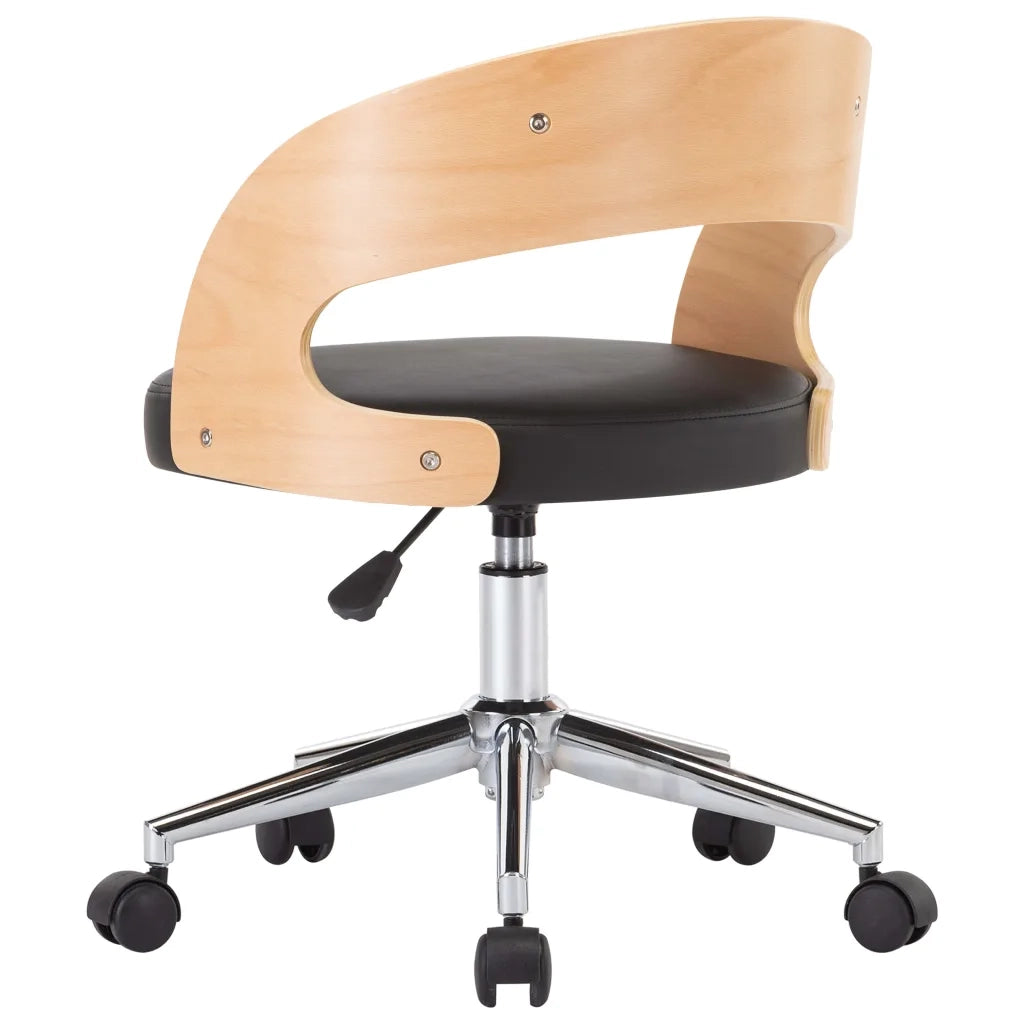 Sedie da Pranzo Girevoli 2 pz Nere in Legno Curvo e Similpelle cod mxl 9250