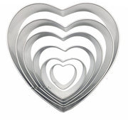 Forma a cuore per biscotti, 6 pezzi, forma biscotti in acciaio inossidabile, forma biscotti a cuore, adatta per biscotti, fudge, frutta secca.