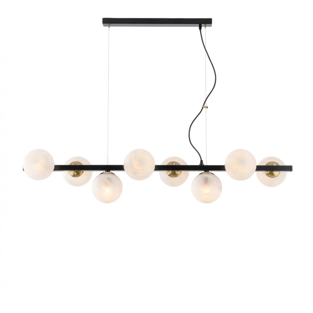 Lampadario Contemporaneo Adrian Metallo Nero Bronzo 8 Luci E14