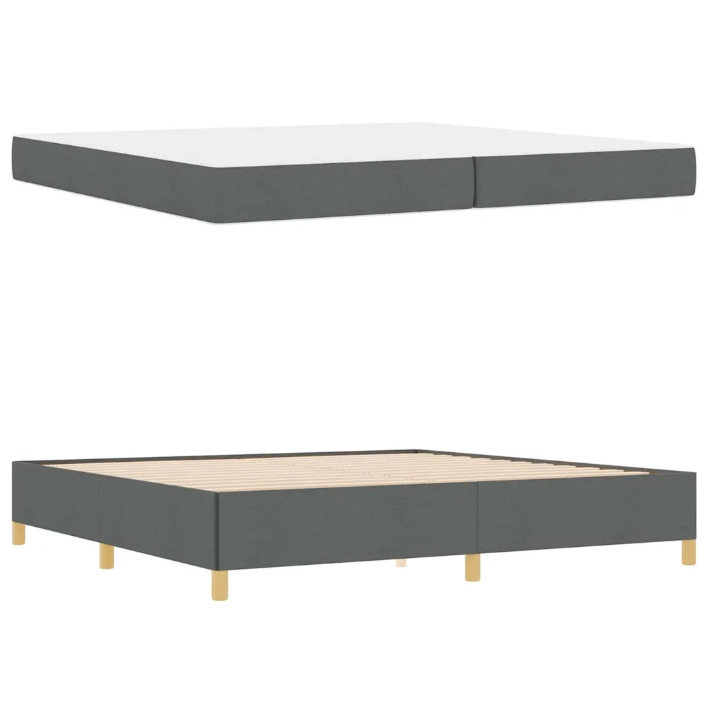 vidaXL Letto a molle con materasso Grigio scuro 200 x 200 cm Tessuto