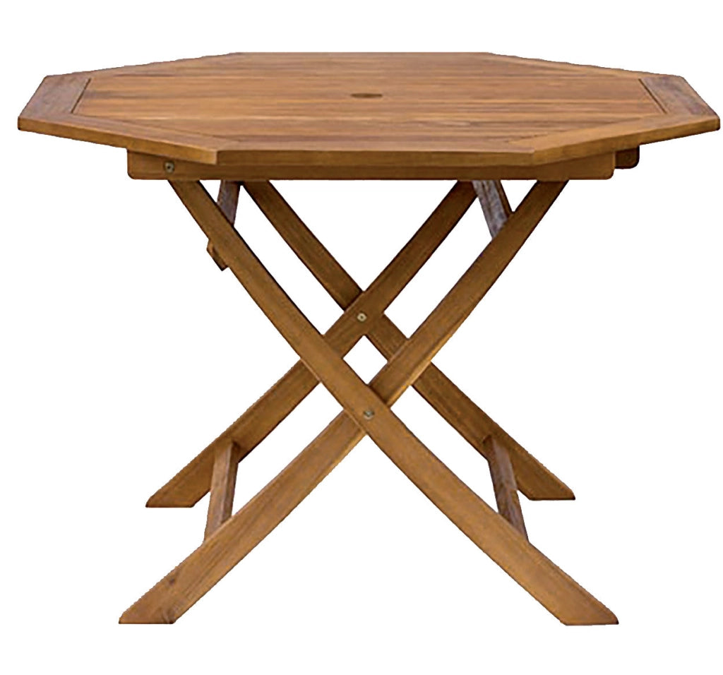 Tavolo Ottagonale Pieghevole da Giardino Ø110x70 cm in Legno di Acacia Morel