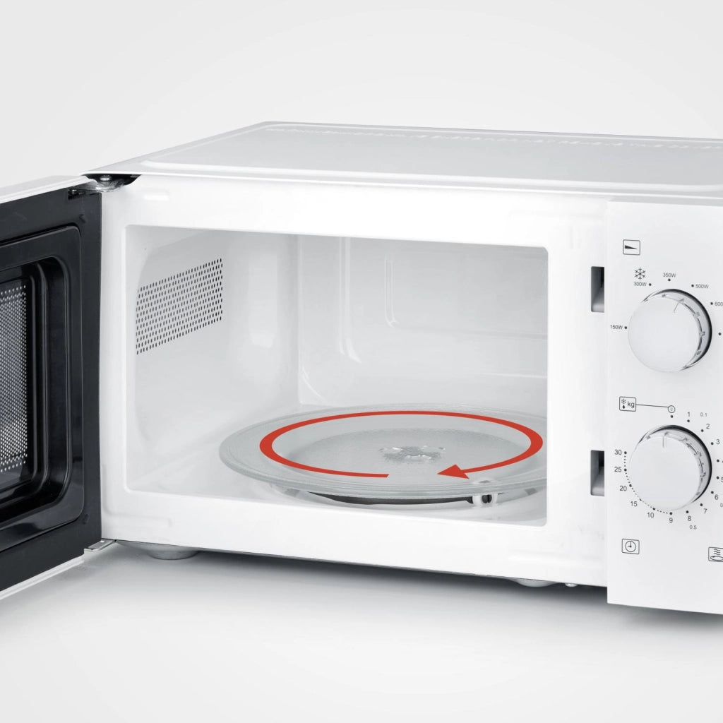 Severin mw 7885 microonde forno a microonde per scongelare e riscaldare, forno a microonde con piatto girevole per una distribuzione uniforme del calore, bianco/nero