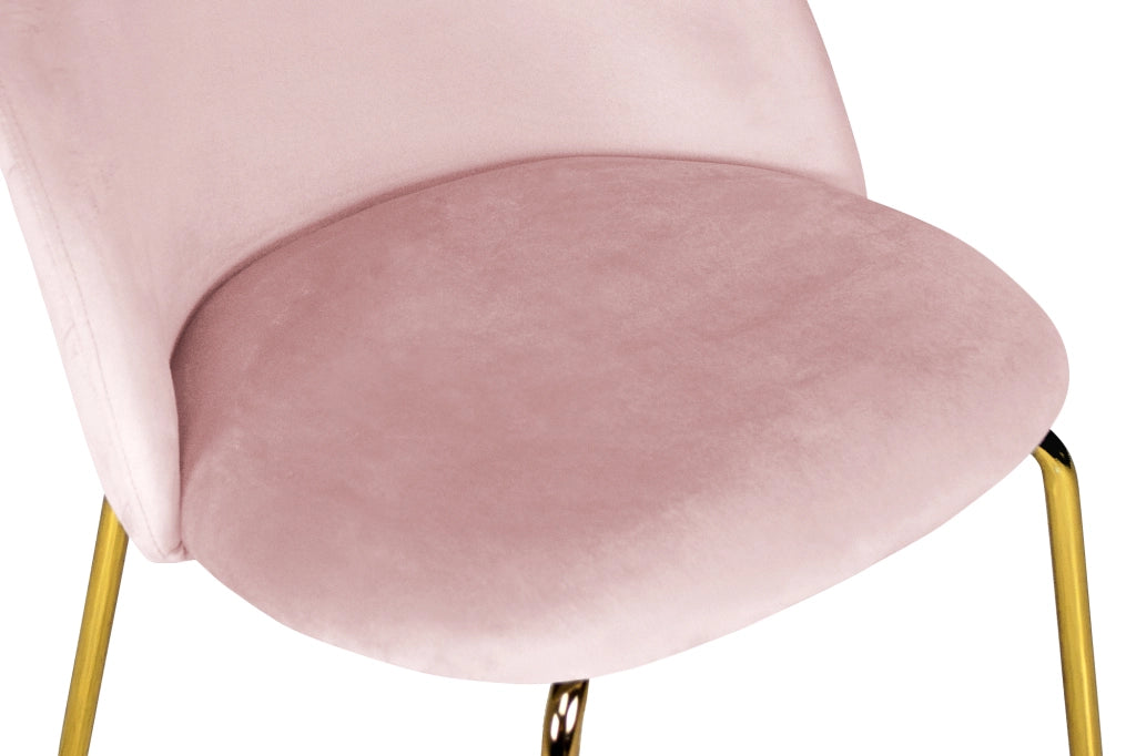 Sgabello cucina imbottito, sgabello alto in velluto rosa piede dorato – Nicole - SG19NIG