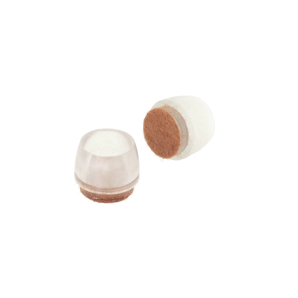 Puntali tondi PVC trasparente con feltro Ã˜ 20 mm. - 8 pz.