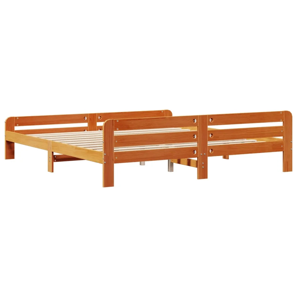 vidaXL Letto senza Materasso Marrone Cera 200x200 cm in Legno di Pino