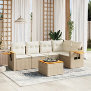 Set Divano da Giardino 6 pz con Cuscini Beige in Polyrattancod mxl 92370