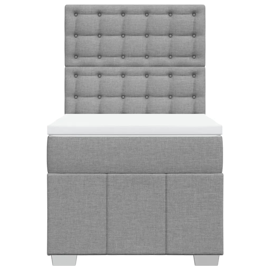 Giroletto a Molle con Materasso Grigio Chiaro 90x190 cm Tessuto