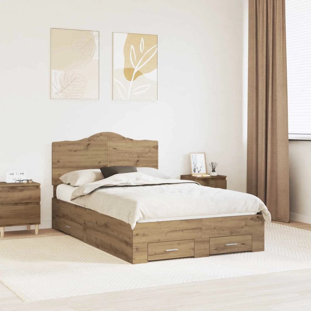 Struttura del letto Rovere artigianale 120 x 190 cm