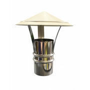 Cappello cinese acciaio inox base tonda Ø 80 tiraggio camino dispersore fumi
