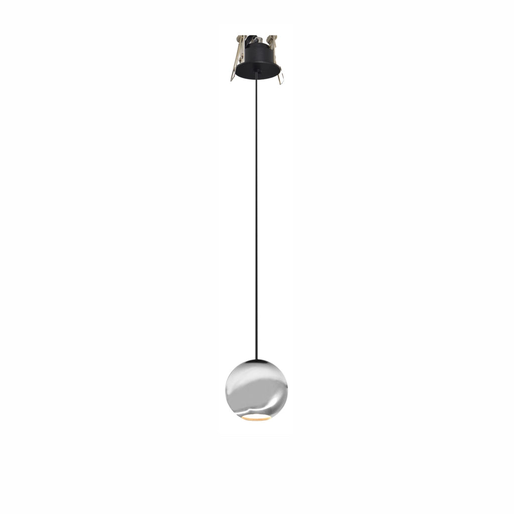 Lampada a Sospensione Sferica Bora 8,5W 36º 3000K Argento - Faretto LED da Soffitto ad Alta Resa Cromatica CRI>93 - Beneito & Faure