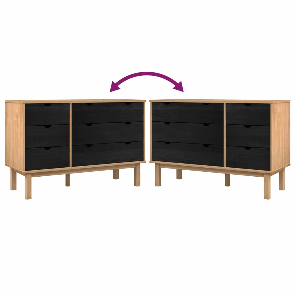 Mobile con Cassetti con cassetto OTTA Nero 111 x 43 x 73,5 cm CFW6783584