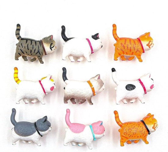 Set di magneti per frigoriferi per amanti del gatto, 9 pezzi | Adatti per lavagne e carte | Decorazione di casa e articoli da ufficio