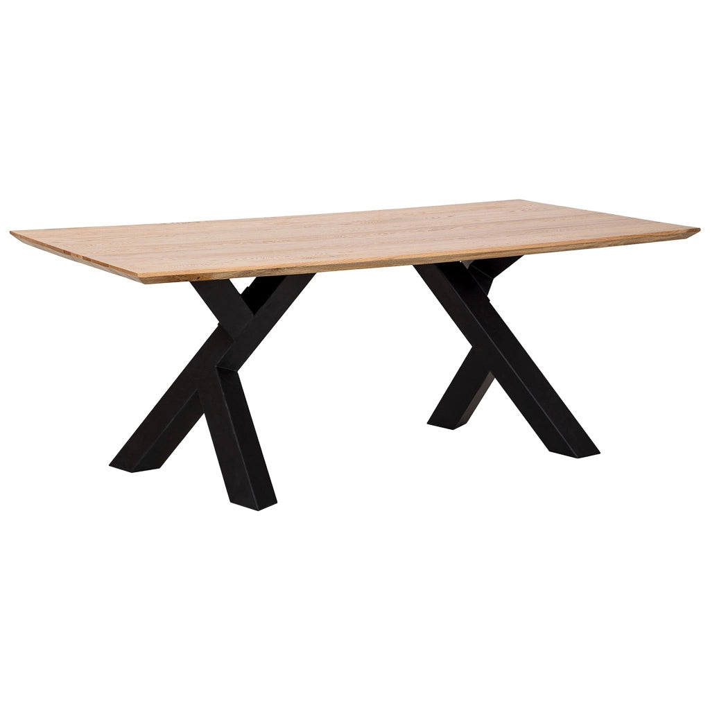 Tavolo da pranzo in legno marrone e nero 200x100x76h cm