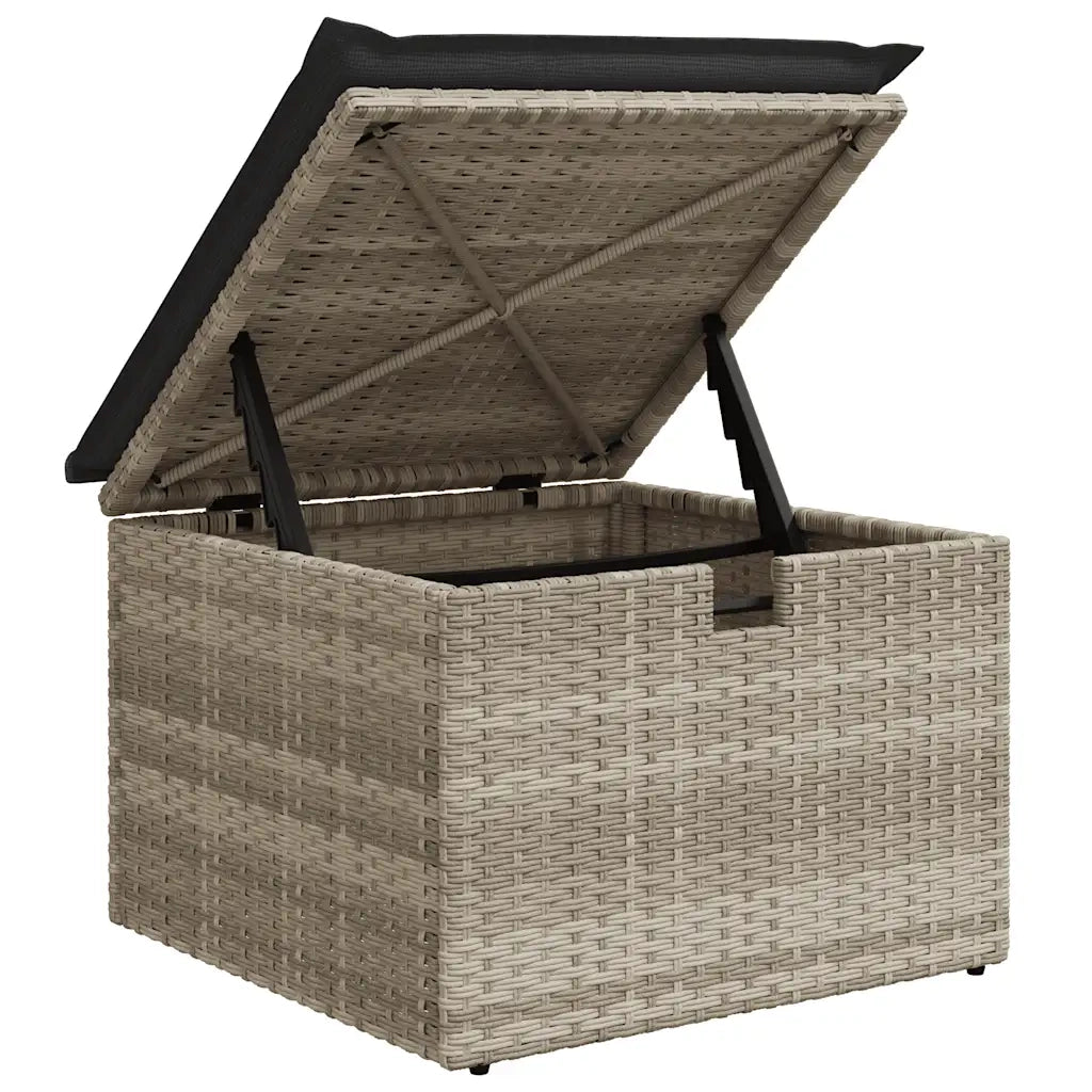Divano Giardino 2pz con Cuscini-Sofa da Giardino-Divanetto da esterno Grigio Chiaro Polyrattan Acacia 669207