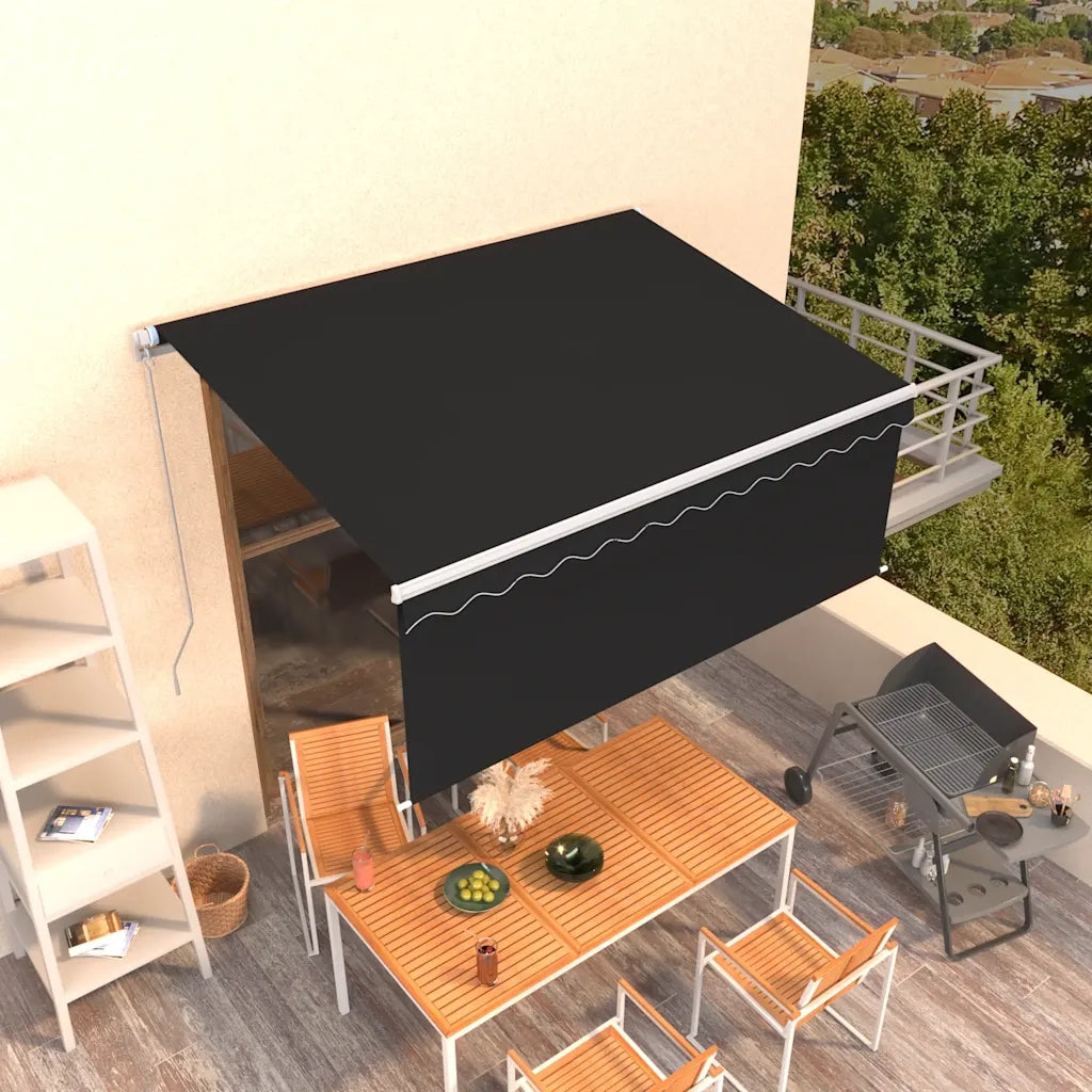 Tenda Sole | Tenda parasole Retrattile Manuale con Parasole 3,5x2,5 m Antracite