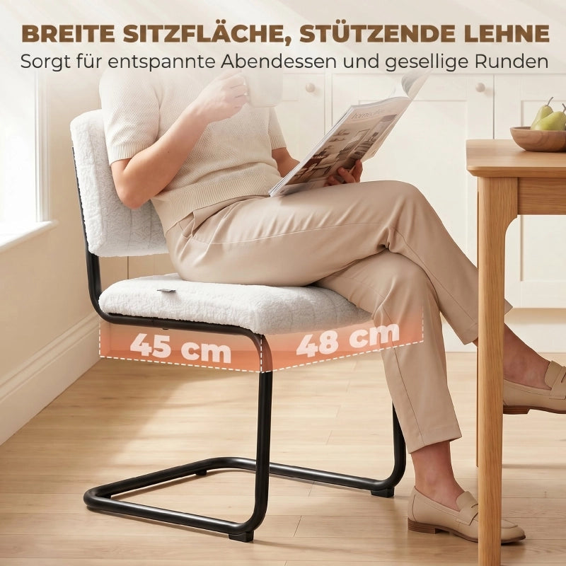 SEDIE da pranzo Freischwinger Set da 2 pezzi 48x55x76 cm Crema