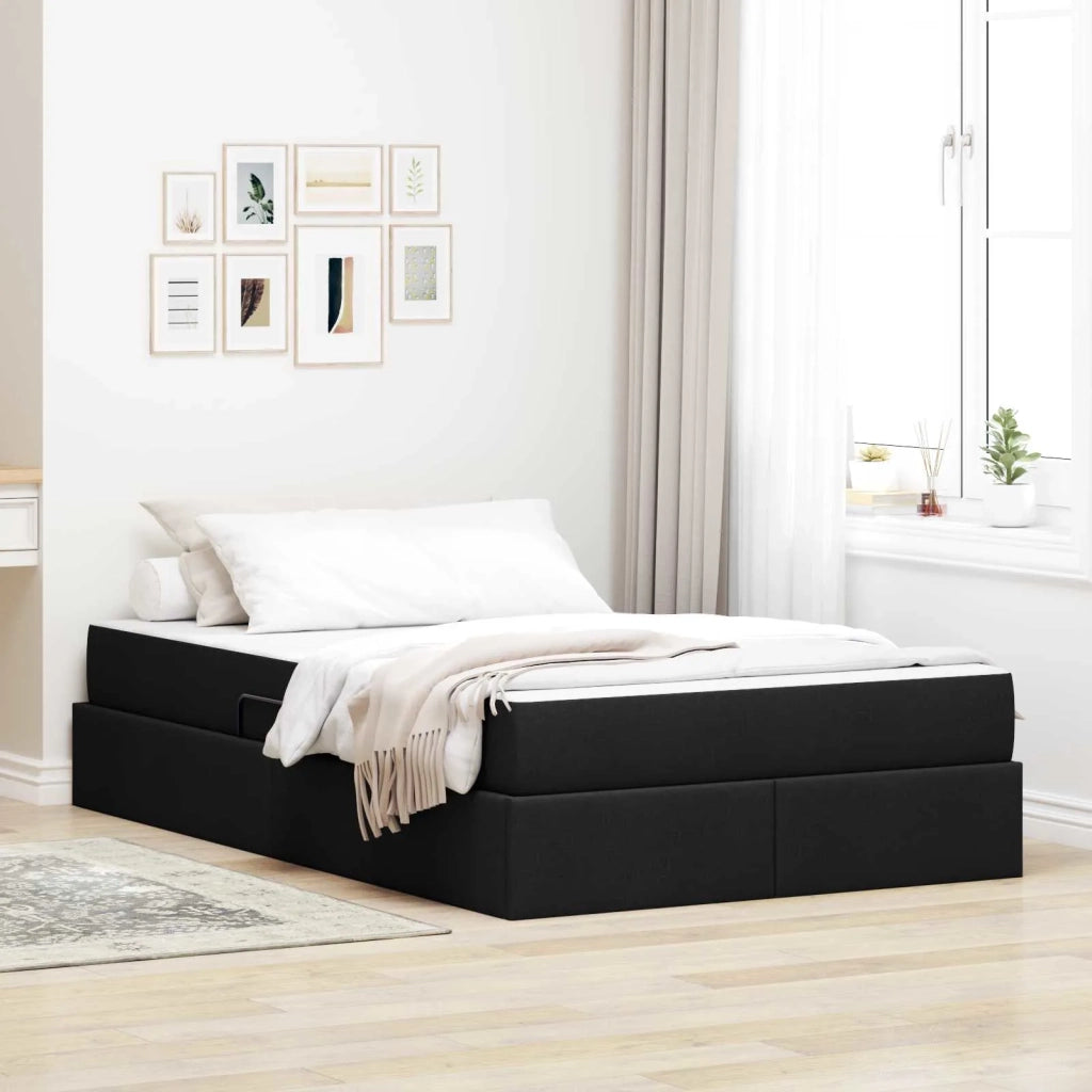 Letto con contenitore e materasso Nero 120 x 190 cm Poliestere 3399648