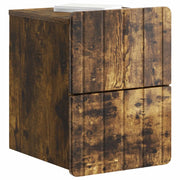 Set di 2 Comodini | Armadio da Notte | Mobiletto da notte a muro Rovere Fumo 33 x 34,5 x 43 cm