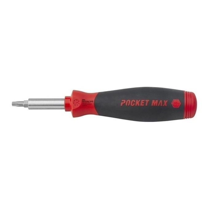 Wiha SB3803050 PocketMax Giravite con Portainserti Magnetico 8 Pezzi 1-4'' con Inserti A Taglio Phillips Pozidriv TORX colore Nero