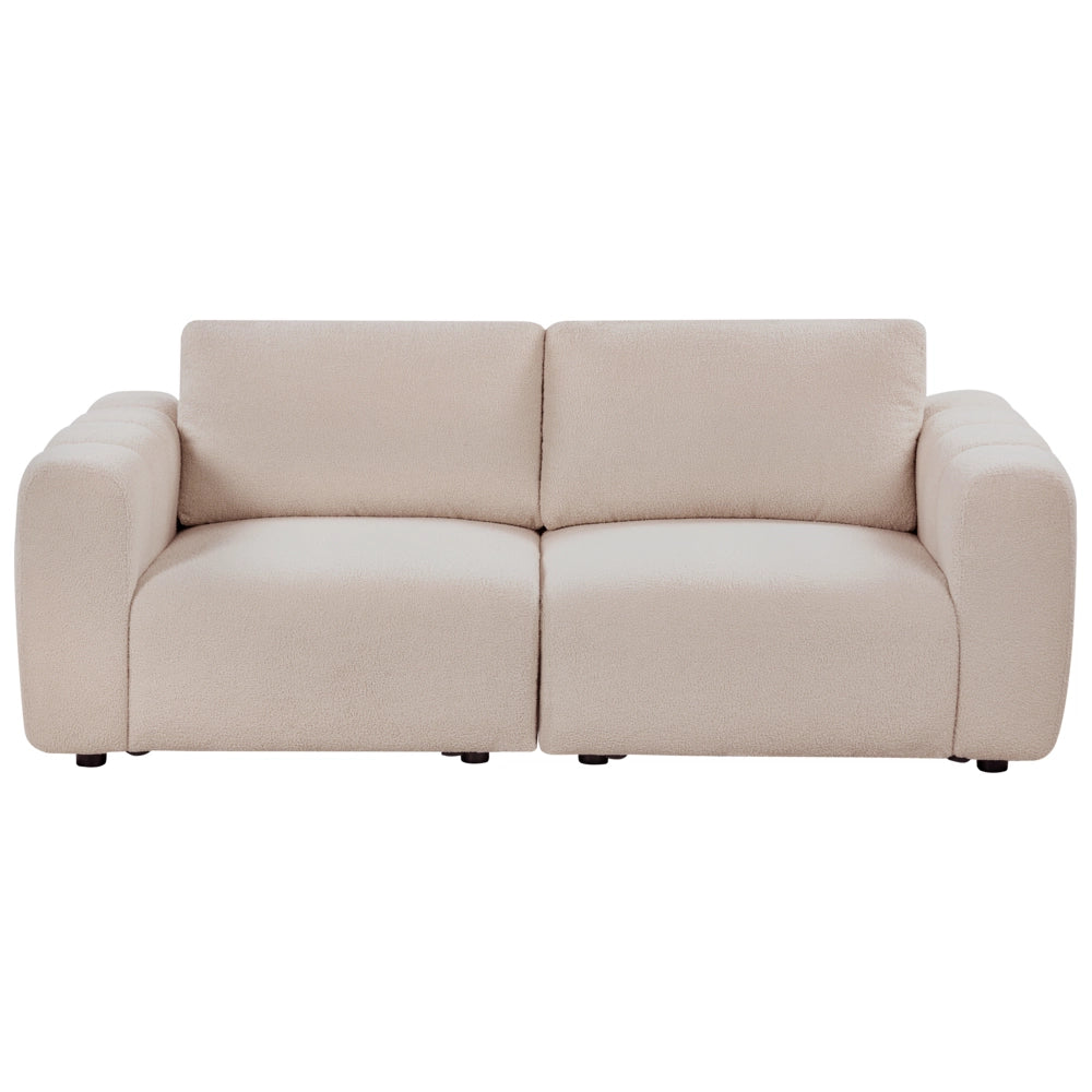 Divano modulare a 2 posti Divano componibile in bouclé beige in due sezioni Stile moderno e minimalista