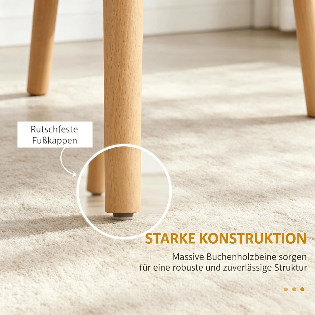 SEDIA da pranzo ergonomica 48x52,5x83 cm PP nero e legno naturale Set da 4 pezzi