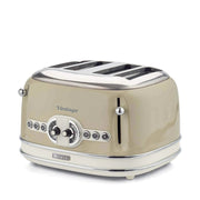 Tostapane Vintage 4 Fette - 6 Livelli di Tostatura, Funzione Defrost - Beige