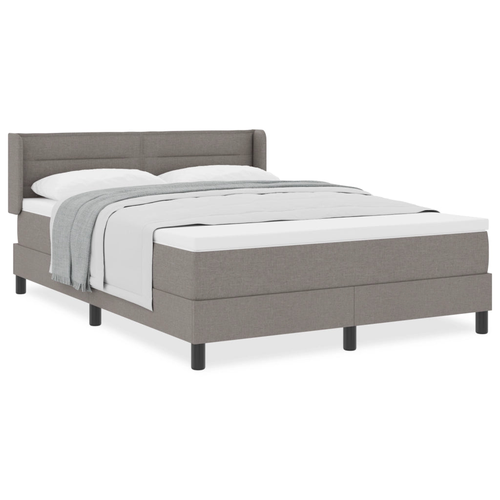 Letto Box Spring con Materasso Tortora 140x190 cm Tessuto