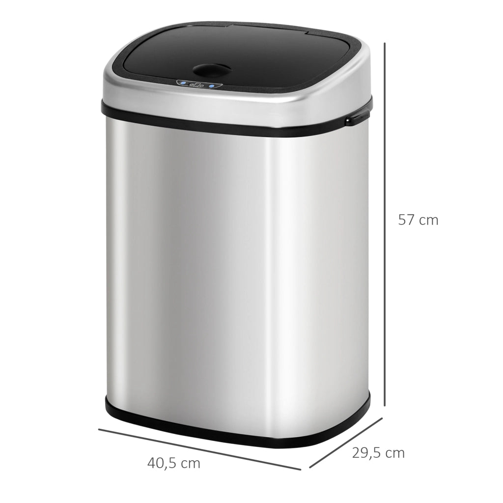 PATTUMIERA AUTOMATICA 48 L IN ACCIAIO ARGENTO 40,5x29,5x57 cm