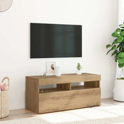 Mobile Porta TV con LED Artigianale 90x35x40 cm Multistrato
