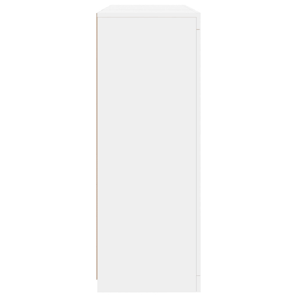 Credenze con Luci LED 3 pz | Madia | Buffet da pranzo | Armadio da pranzo Bianche in Legno Multistrato