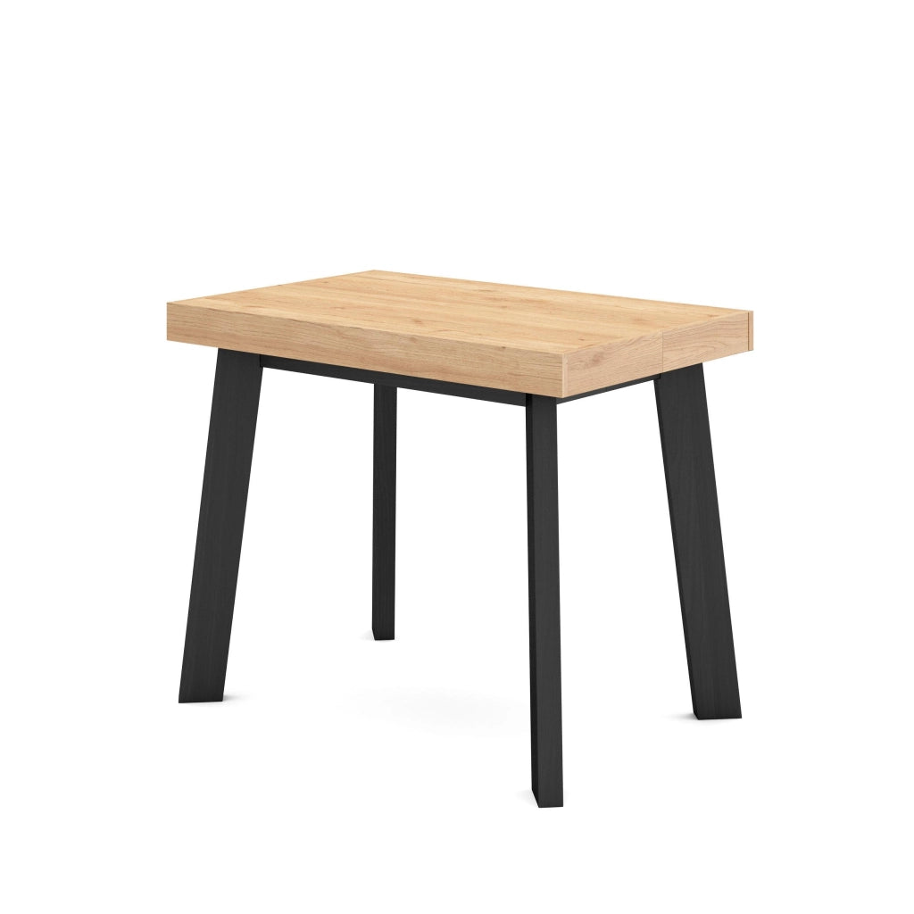 Consolle allungabile, 222x90x73cm, Per 10 persone, Gambe in legno, colore Rovere RF3072