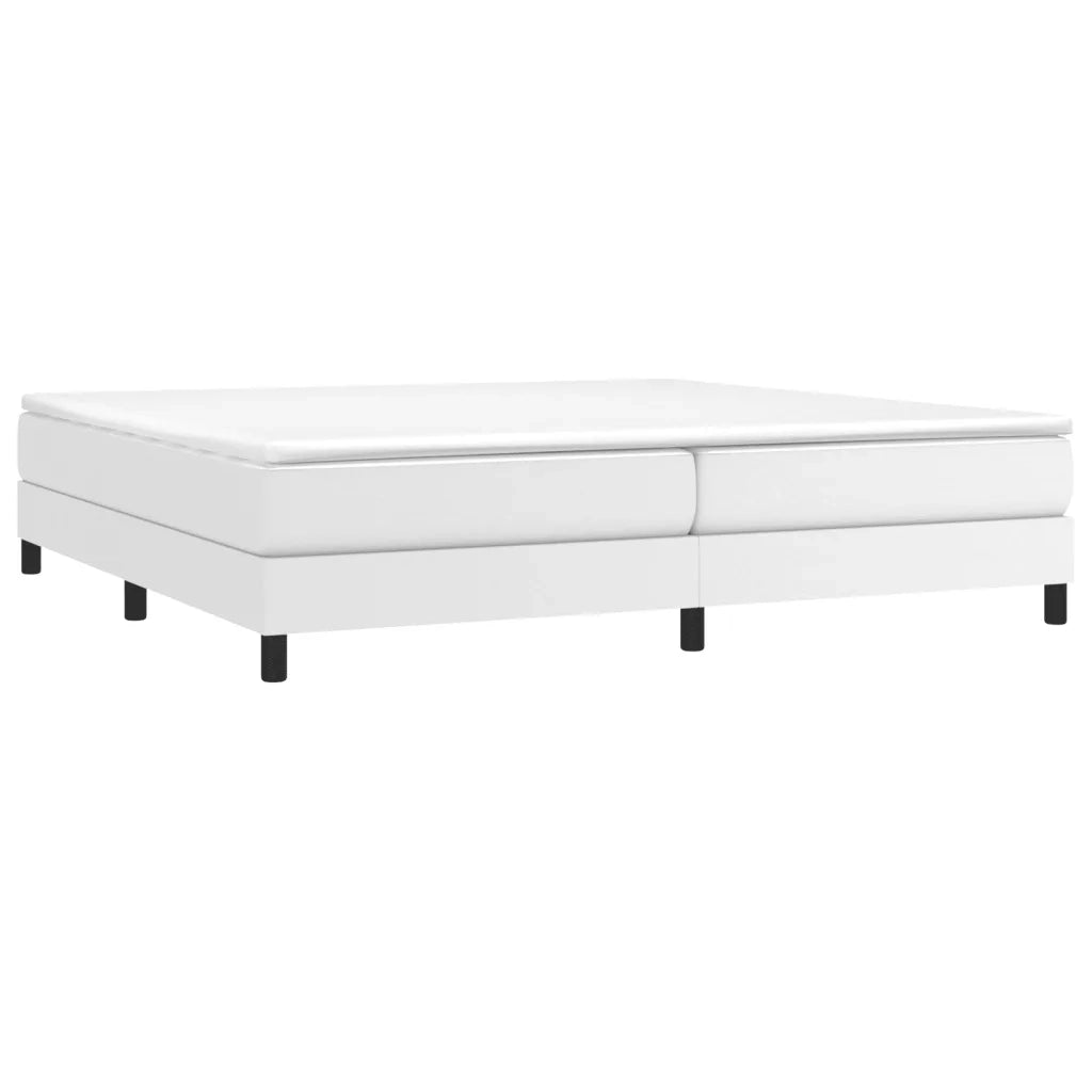 Struttura Letto a Rete a Molle-Giroletto Bianco 200x200 cm in Similpelle 451735