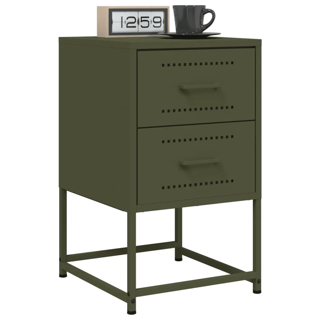Comodino Verde Oliva 36x39x60,5 cm in Acciaio 846466