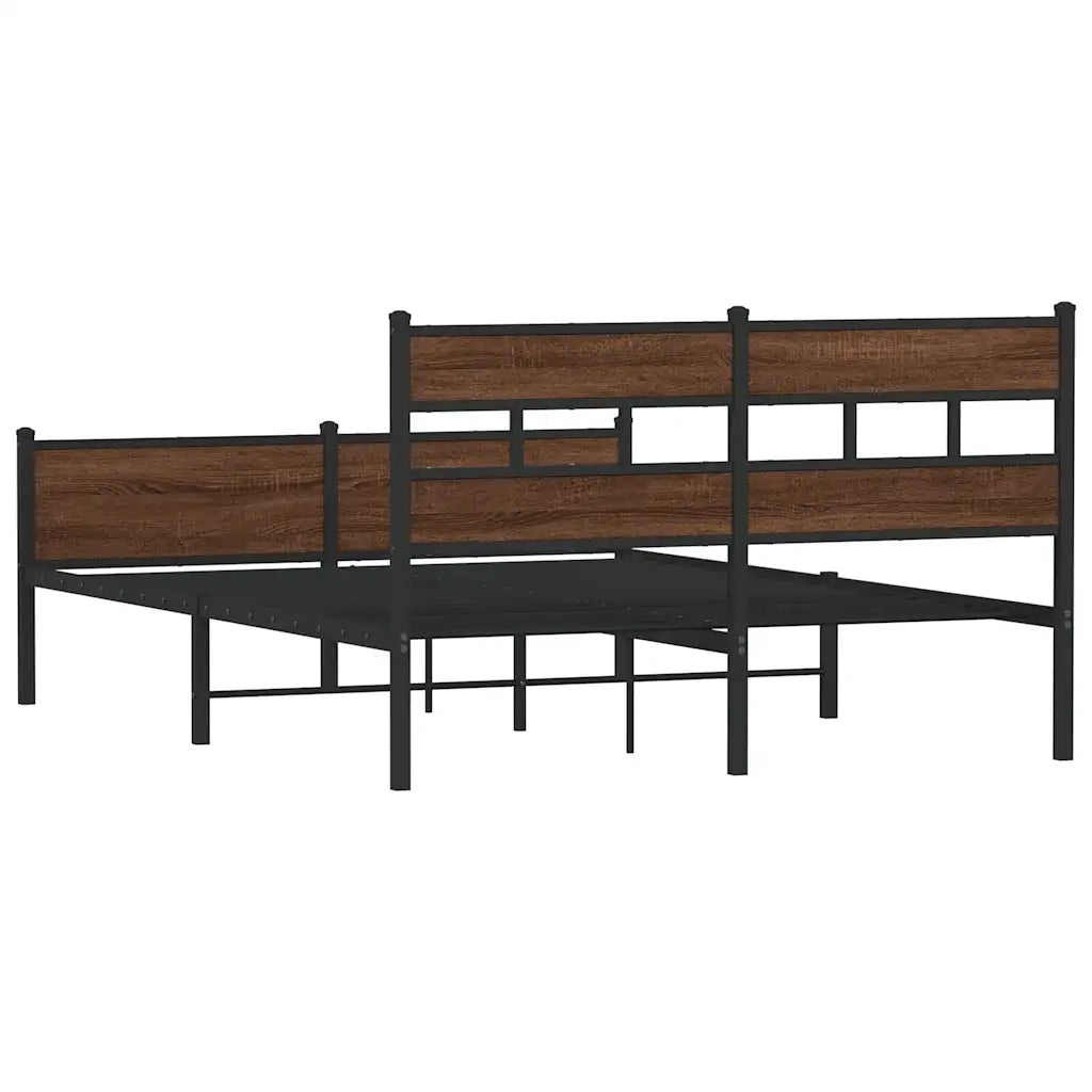 Letto matrimoniale | Letto per adulti | Giroletto senza Materasso Rovere Marrone 137x190 cm Truciolato
