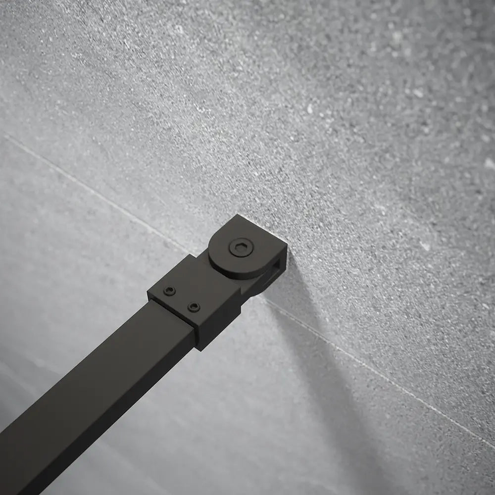 Doccia walk-in 110cm vetro temperato anticalcare 10mm fumé profili neri | Naxos