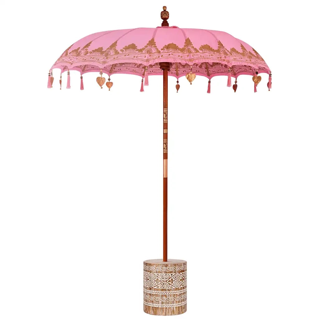 Ombrello balinese con base Rosa 185 x 185 x 260 cm 3356905