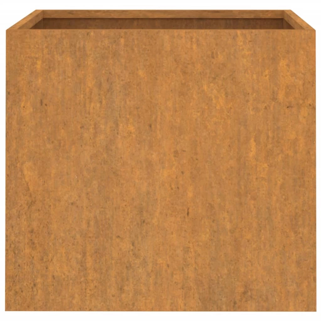 Fioriera rialzata per piante fiori giardino terrazze set da 2 49 x 47 x 46 cm acciaio corten marrone 02_0038987