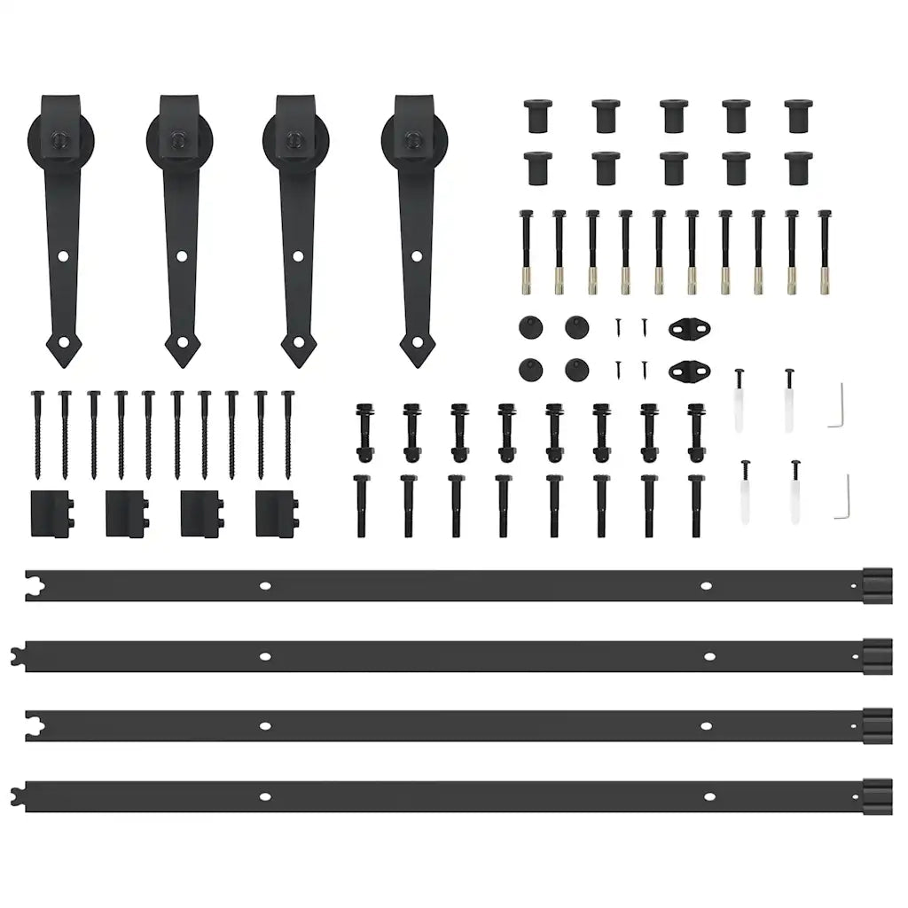 Kit di Binari per Porte Scorrevoli 427 cm Acciaio Nero CFW8978393