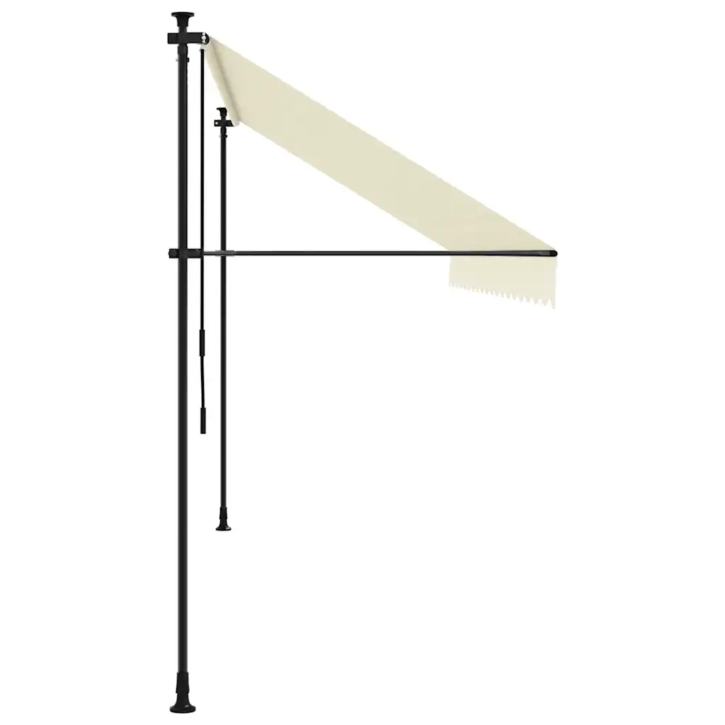 Tenda da Sole Retrattile Crema 400x150 cm in Tessuto e Acciaio 368749