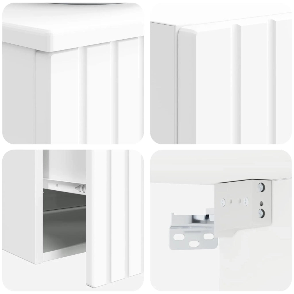 Set di mobili per il bagno 2 pz Bianco Lucido 3406137