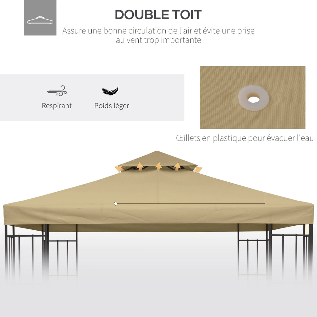 Telo di Ricambio per Gazebo ¨C Xylo ¨C 3x3m Beige
