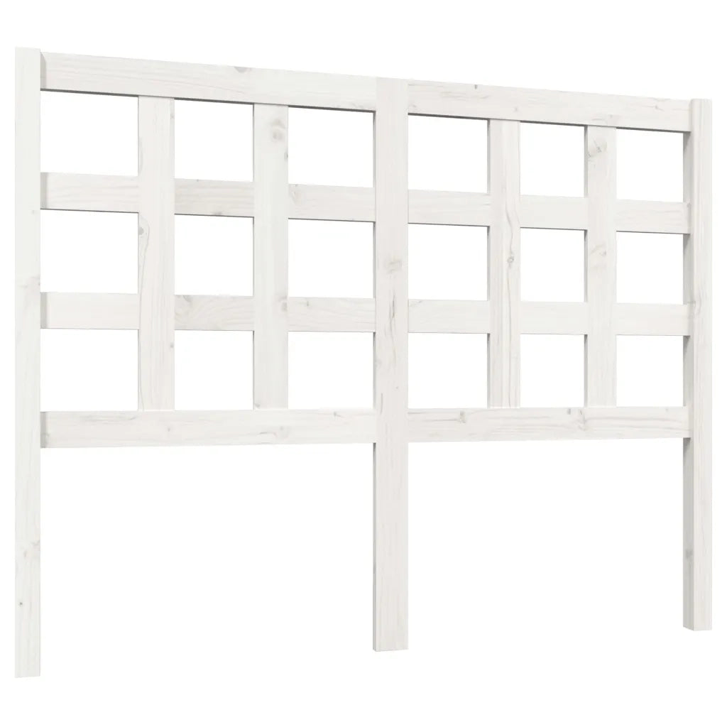 Testiera per Letto-Testata-Testiera Decorativa Bianca 125,5x4x100 cm Legno Massello di Pino 913121