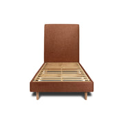 Letto 90x200 cm con testata imbottita - tessuto bouclé
