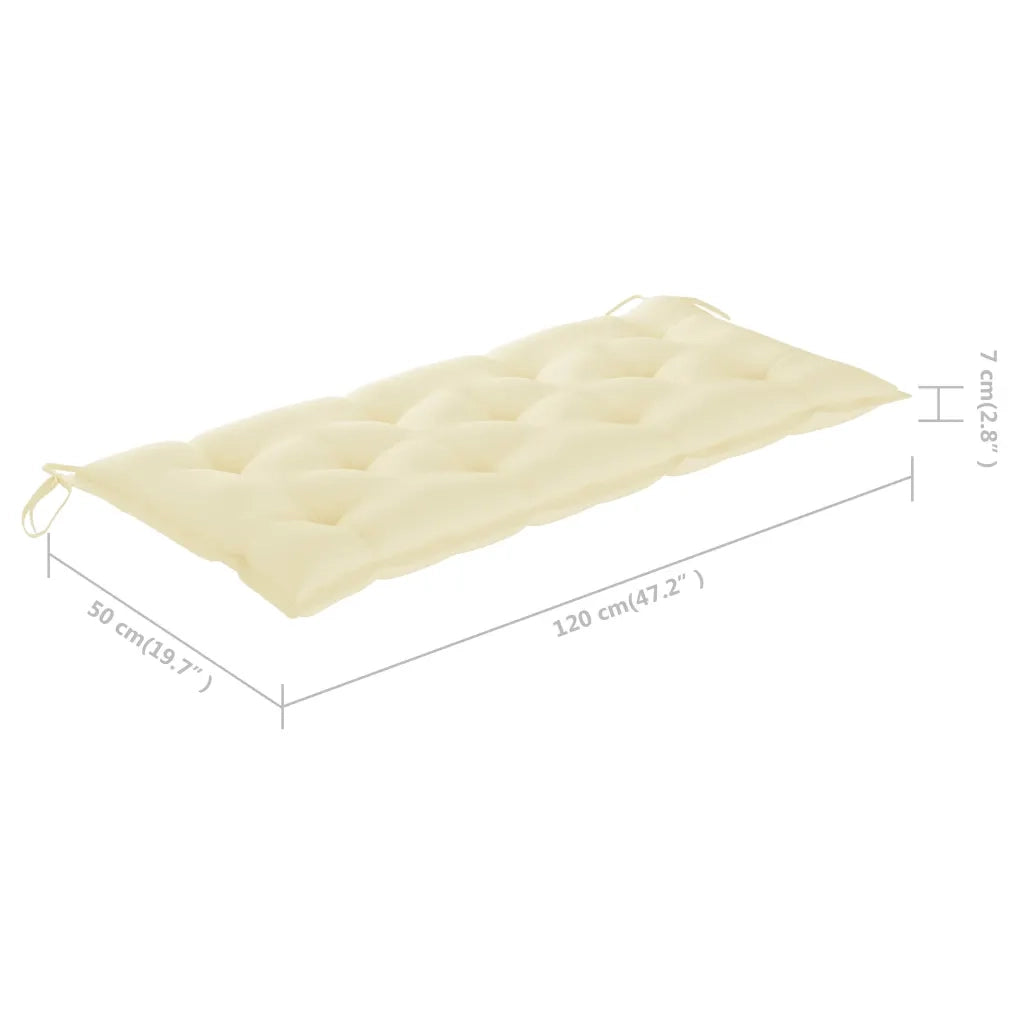 Panca da Giardino Pieghevole con Cuscino-Sgabello-Panca da esterno 118 cm in Bamb¨´ 279273