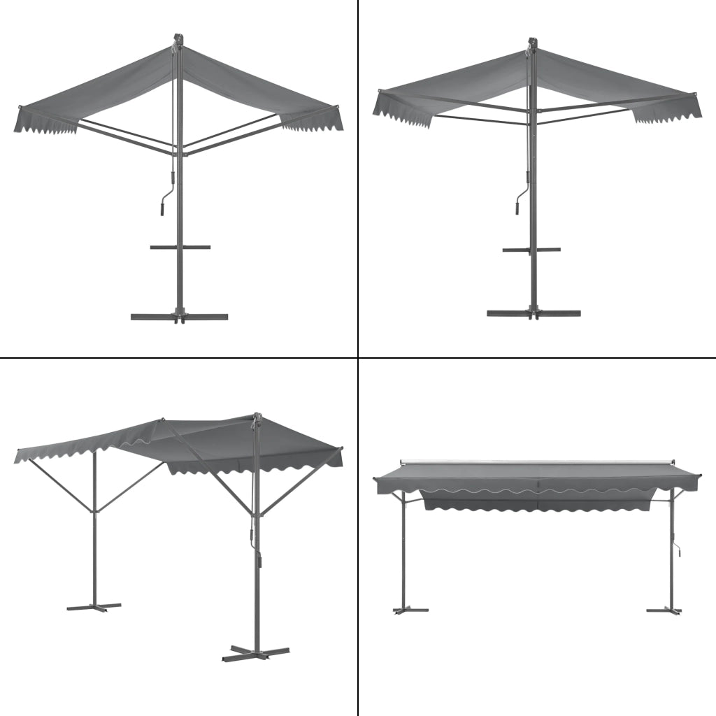 Tenda da sole autoportante a doppia pendenza 500 x 300 x 260 cm grigio scuro 03_0008296